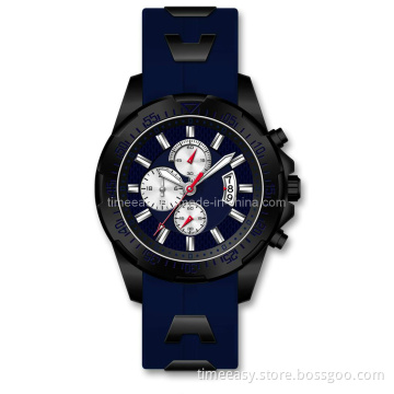 Fashion Chrono Sub Dial Comfortable Silicone Sport Wrist Watch (TE2356)